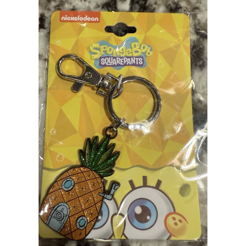 SpongeBob Pineapple House Key Charm Zipper Pull Clip-On Keychain Add-On